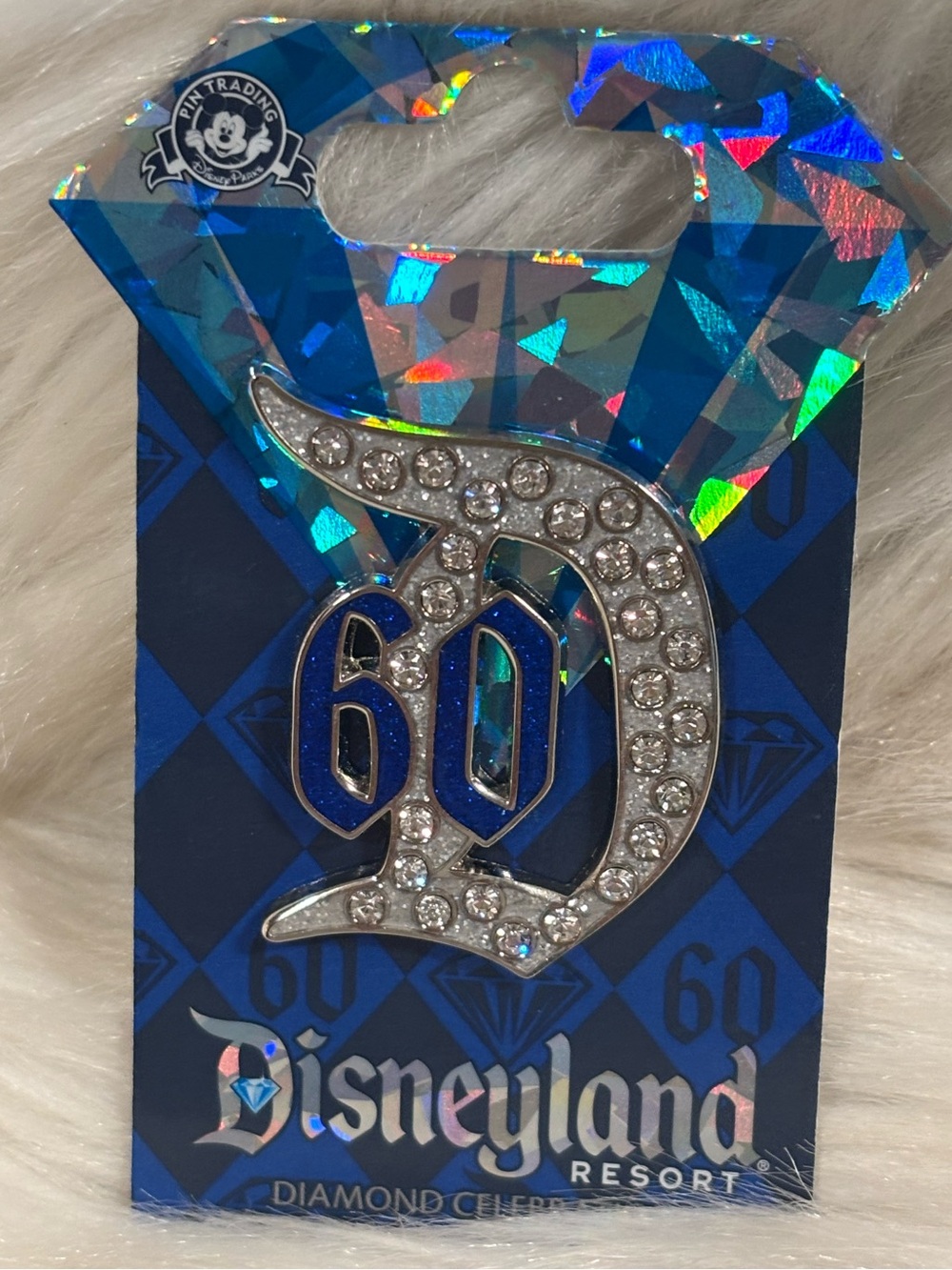Disneyland 60th Diamond Celebration 60D Monogram Pin Rhinestone Set